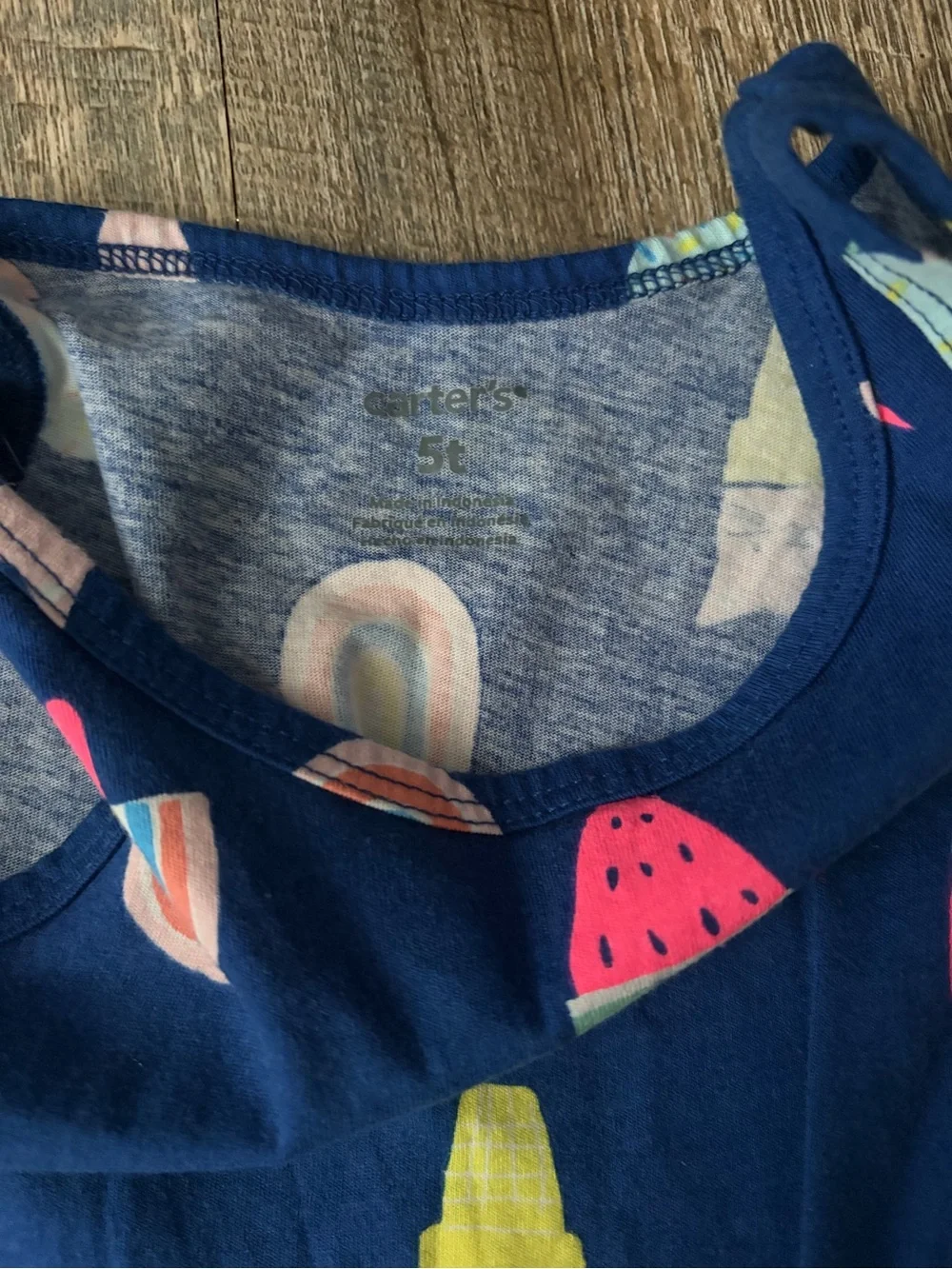 Carter’s Girls Navy Ice Cream & Rainbow Print Sleeveless Dress